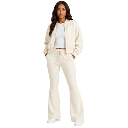 Cream - Lifestyle - I Saw It First Womens-Ladies Flared Open Hem Relaxed Fit Joggers