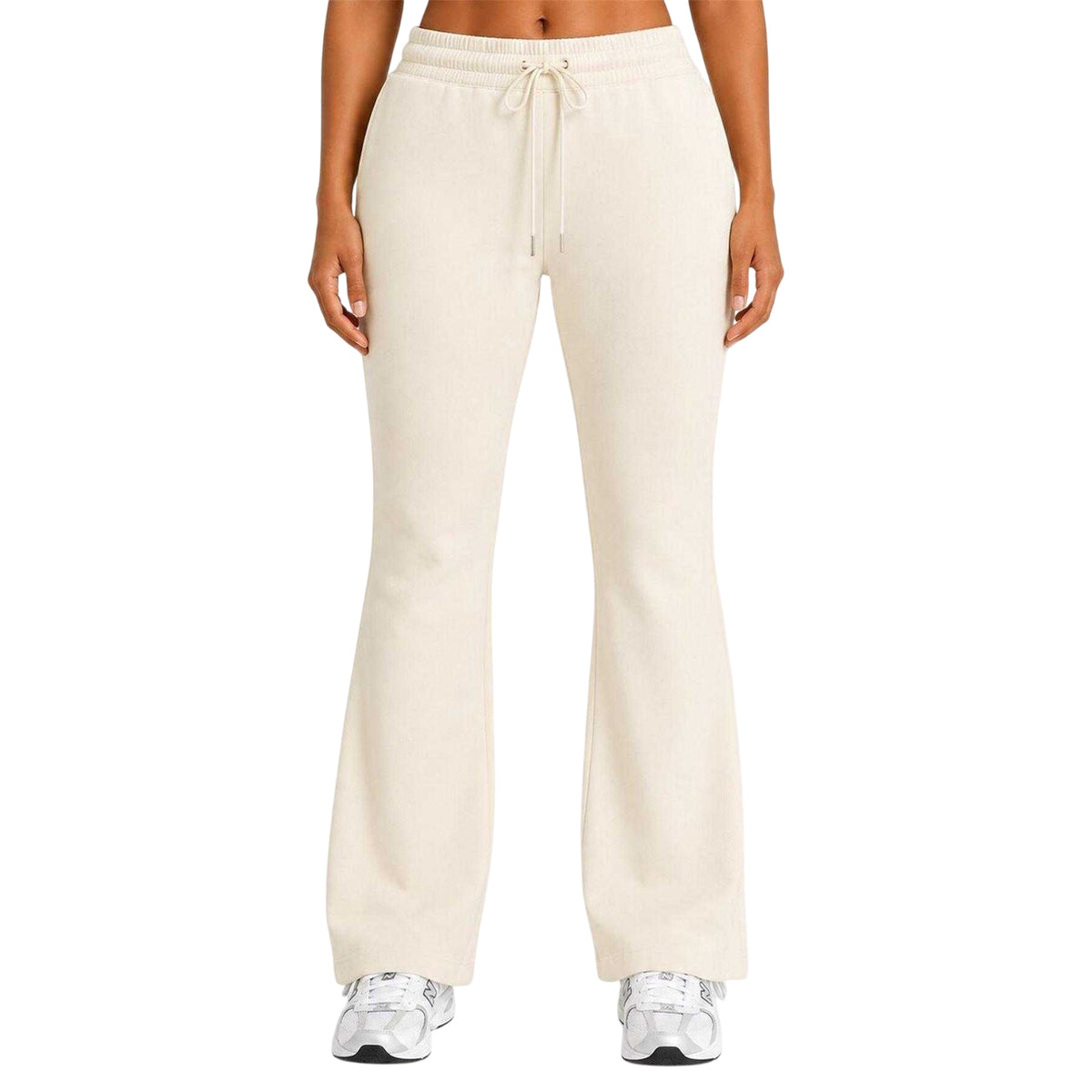Cream - Front - I Saw It First Womens-Ladies Flared Open Hem Relaxed Fit Joggers
