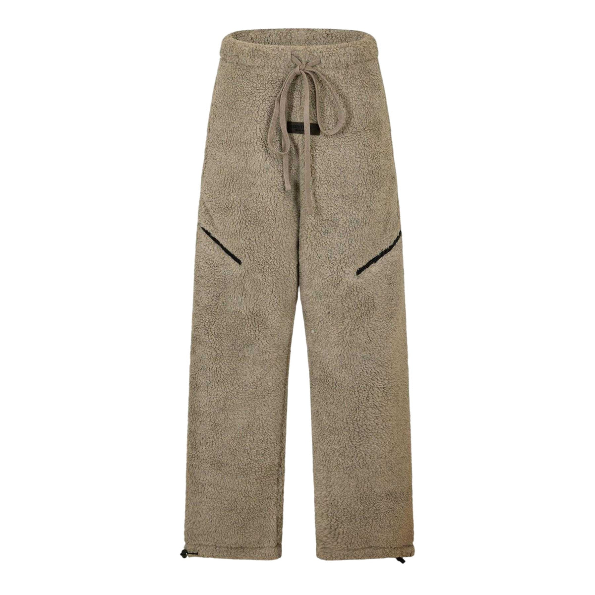 Oatmeal Grey - Front - Fear Of God Essentials Mens Fleece Open Hem Relaxed Fit Jogging Bottoms