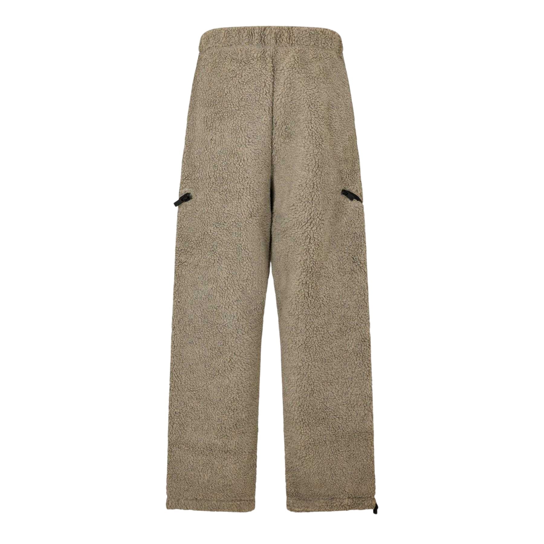 Oatmeal Grey - Back - Fear Of God Essentials Mens Fleece Open Hem Relaxed Fit Jogging Bottoms