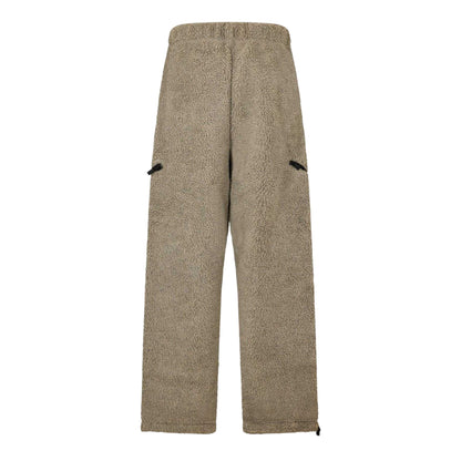 Oatmeal Grey - Back - Fear Of God Essentials Mens Fleece Open Hem Relaxed Fit Jogging Bottoms