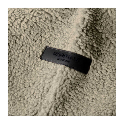Oatmeal Grey - Side - Fear Of God Essentials Mens Fleece Open Hem Relaxed Fit Jogging Bottoms