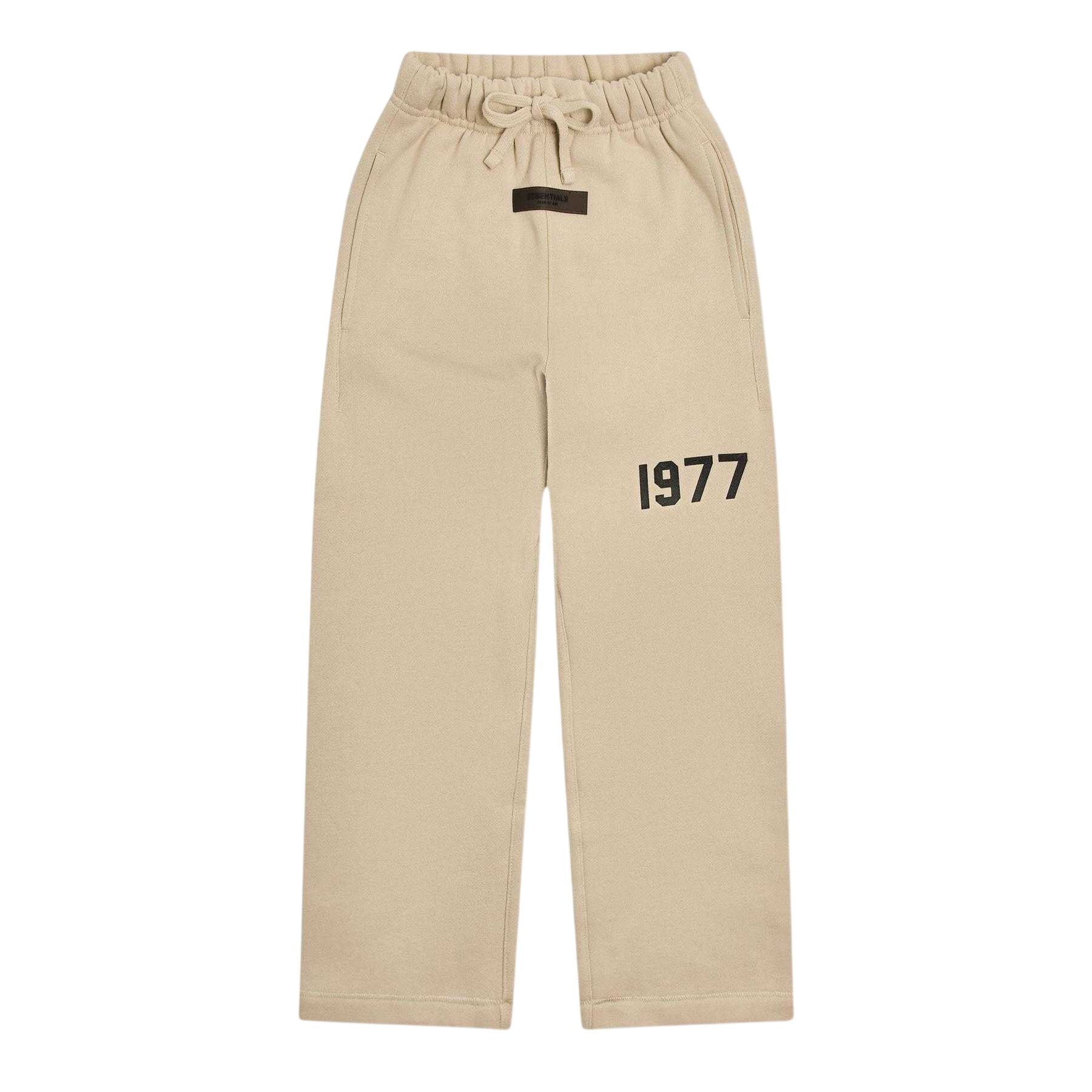 Wheat - Front - Fear Of God Essentials Childrens-Kids Fleece Relax Relaxed Fit Jogging Bottoms