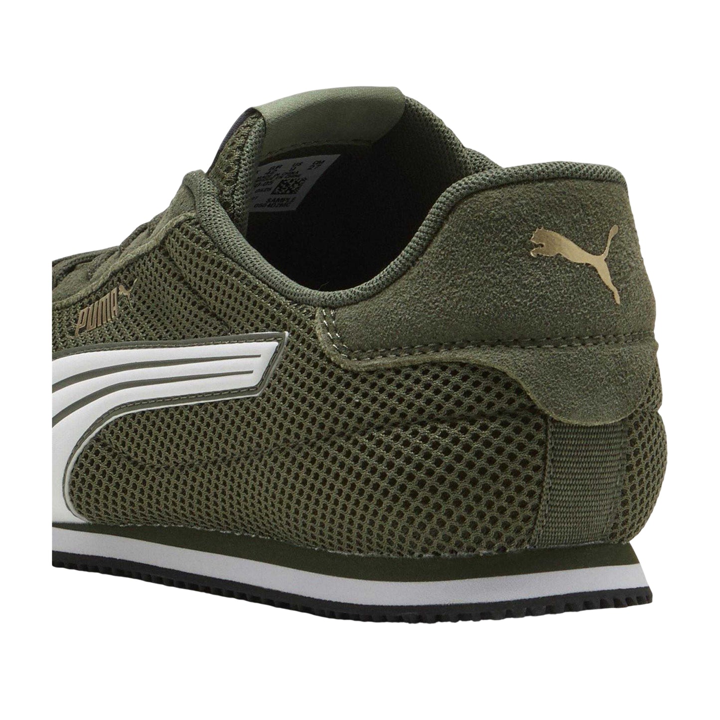 Green - Back - Puma Mens Track Suede Trainers
