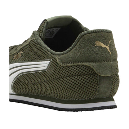 Green - Back - Puma Mens Track Suede Trainers