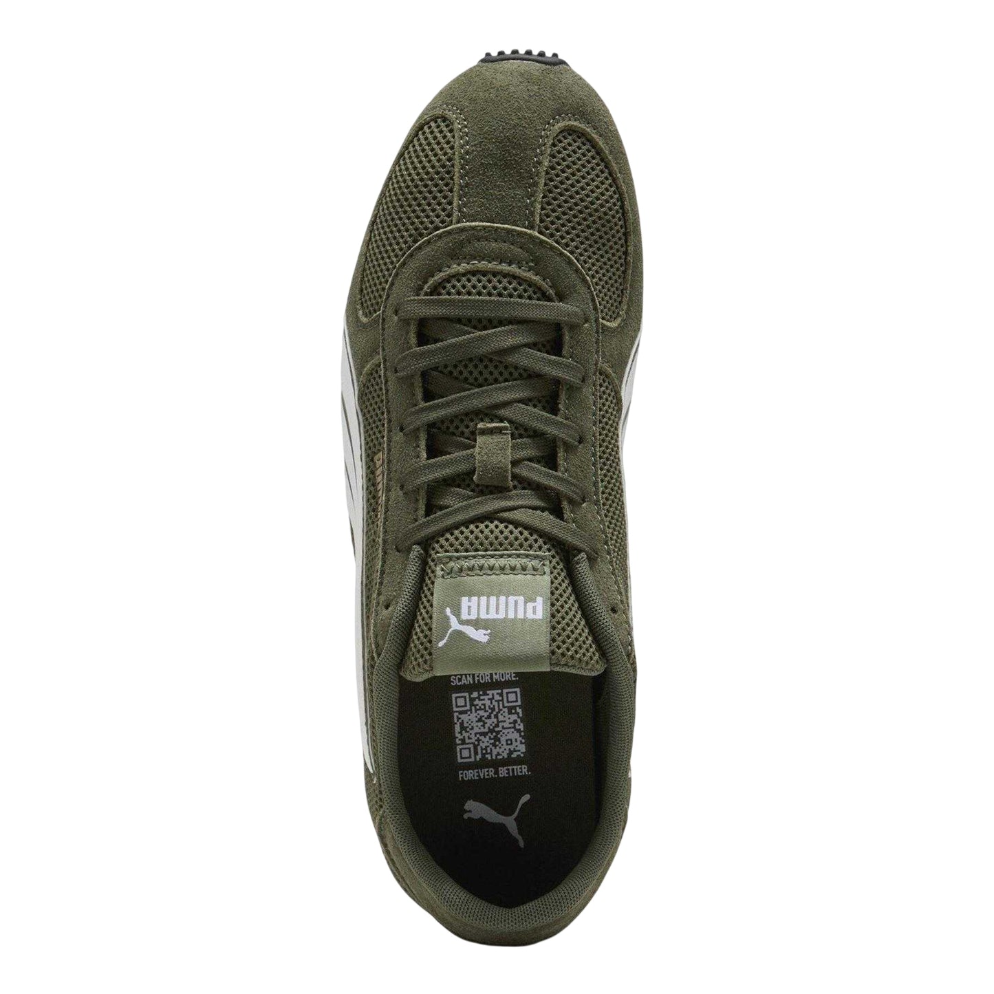 Green - Side - Puma Mens Track Suede Trainers