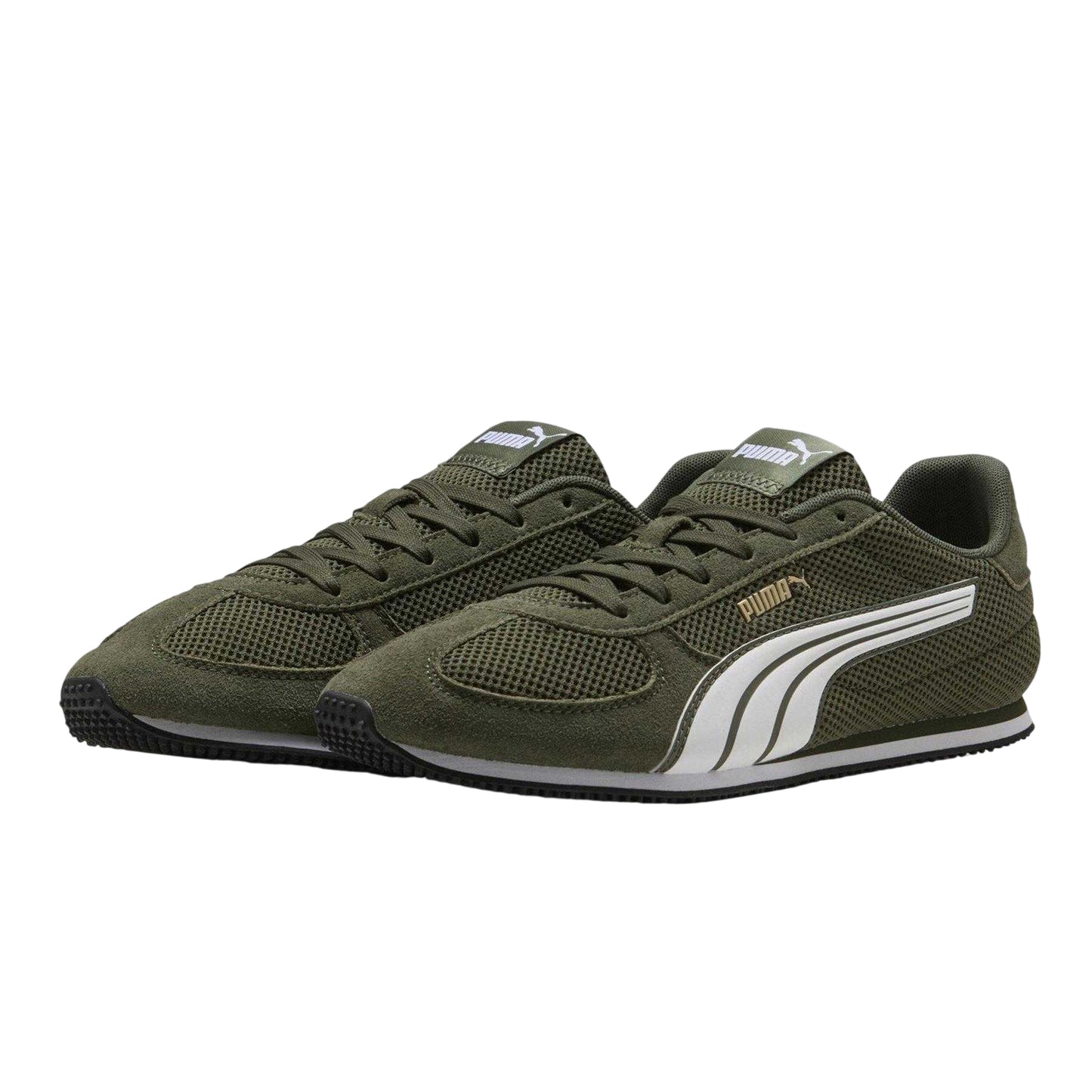 Green - Pack Shot - Puma Mens Track Suede Trainers