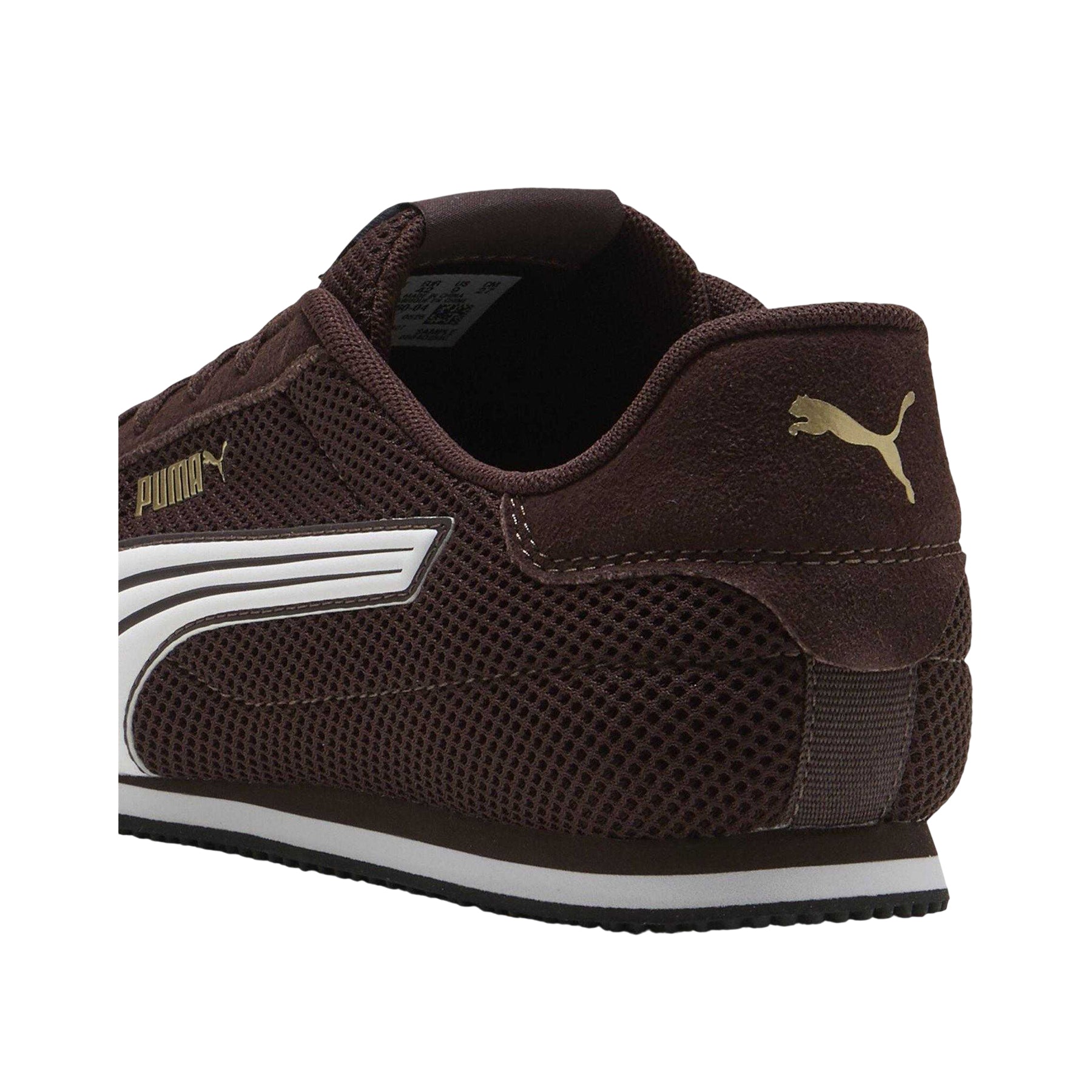 Brown - Back - Puma Mens Track Suede Trainers