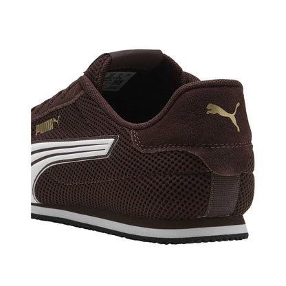 Brown - Back - Puma Mens Track Suede Trainers