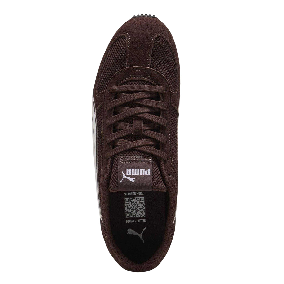 Brown - Side - Puma Mens Track Suede Trainers