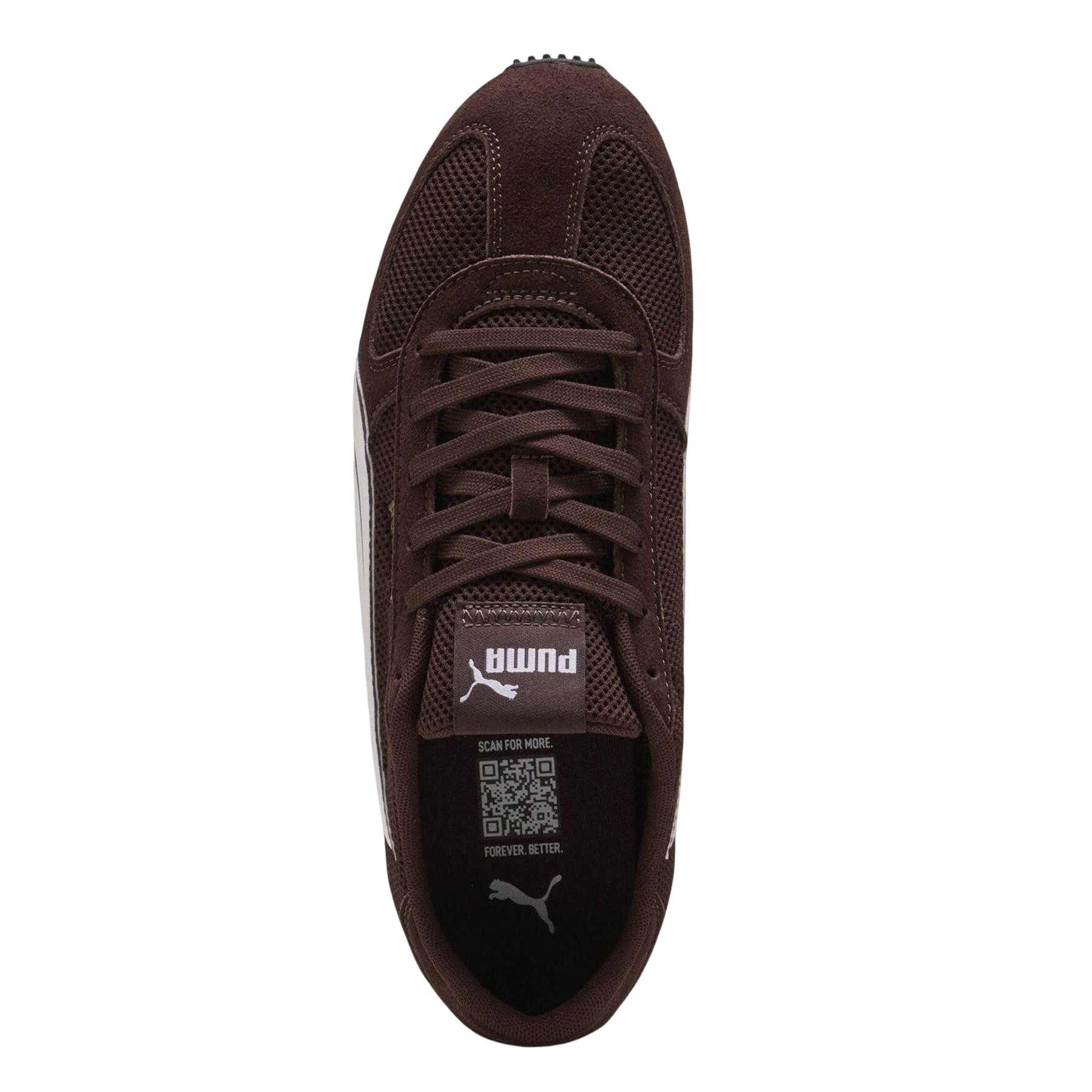 Brown - Side - Puma Mens Track Suede Trainers
