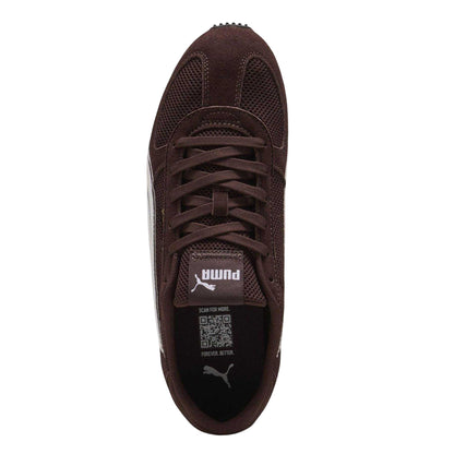 Brown - Side - Puma Mens Track Suede Trainers