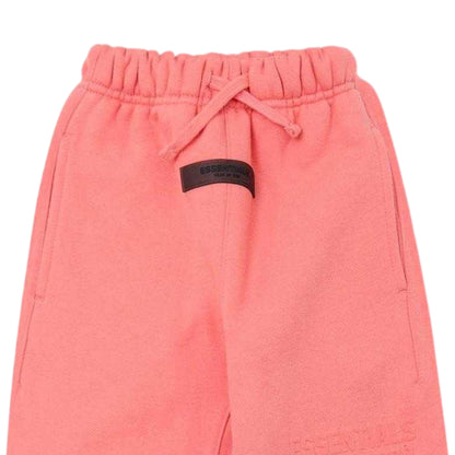 Coral - Side - Fear Of God Essentials Childrens-Kids Fleece Relaxed Fit Jogging Bottoms