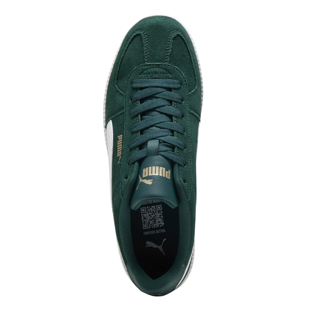 Green-White-Gum - Side - Puma Mens Club lt Suede Trainers
