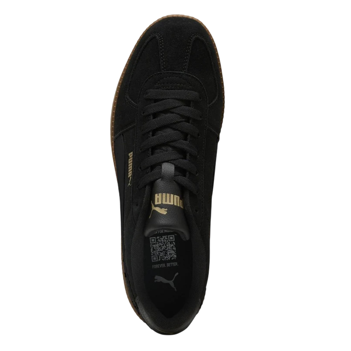 Black-White-Gum - Side - Puma Mens Club lt Suede Trainers