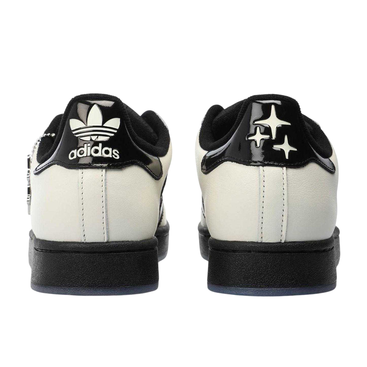 Off White-Core Black - Back - Adidas Womens-Ladies X Drama Call Leather Flat Trainers