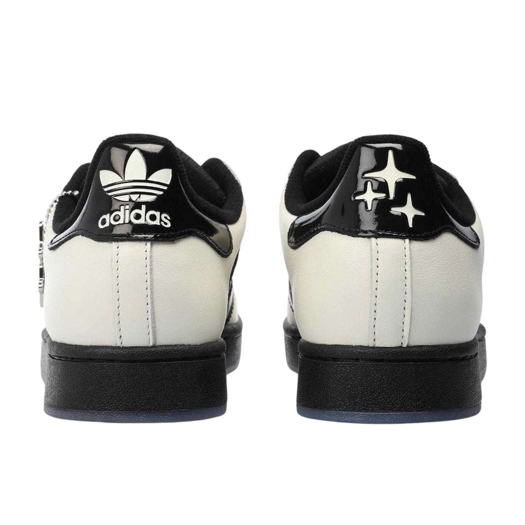Off White-Core Black - Back - Adidas Womens-Ladies X Drama Call Leather Flat Trainers