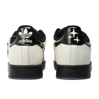 Off White-Core Black - Back - Adidas Womens-Ladies X Drama Call Leather Flat Trainers