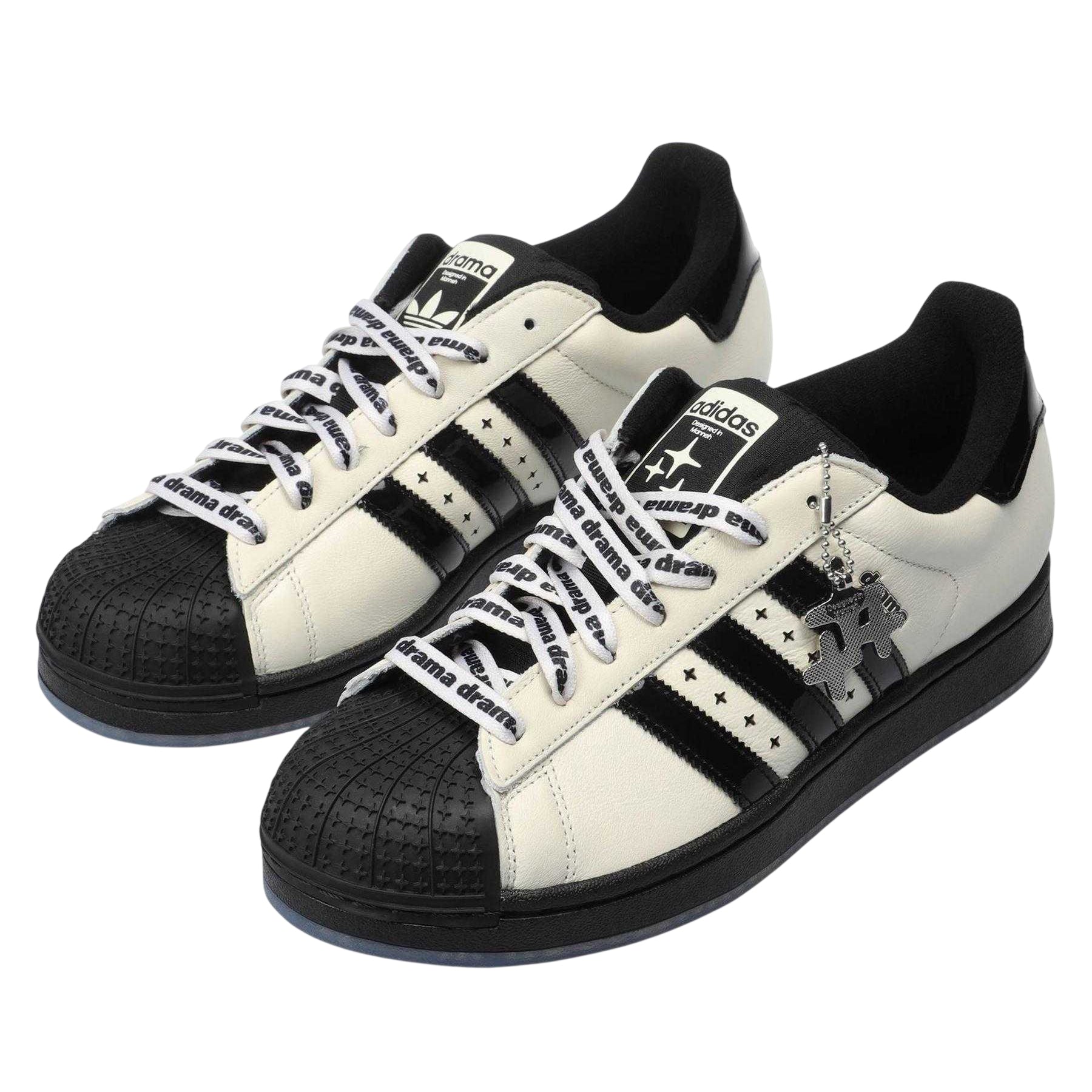 Off White-Core Black - Lifestyle - Adidas Womens-Ladies X Drama Call Leather Flat Trainers