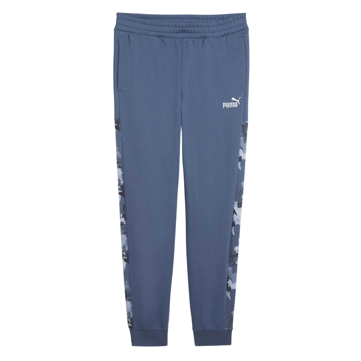 Dark Indigo - Front - Puma Mens Essentials Fleece Camo Jogging Bottoms