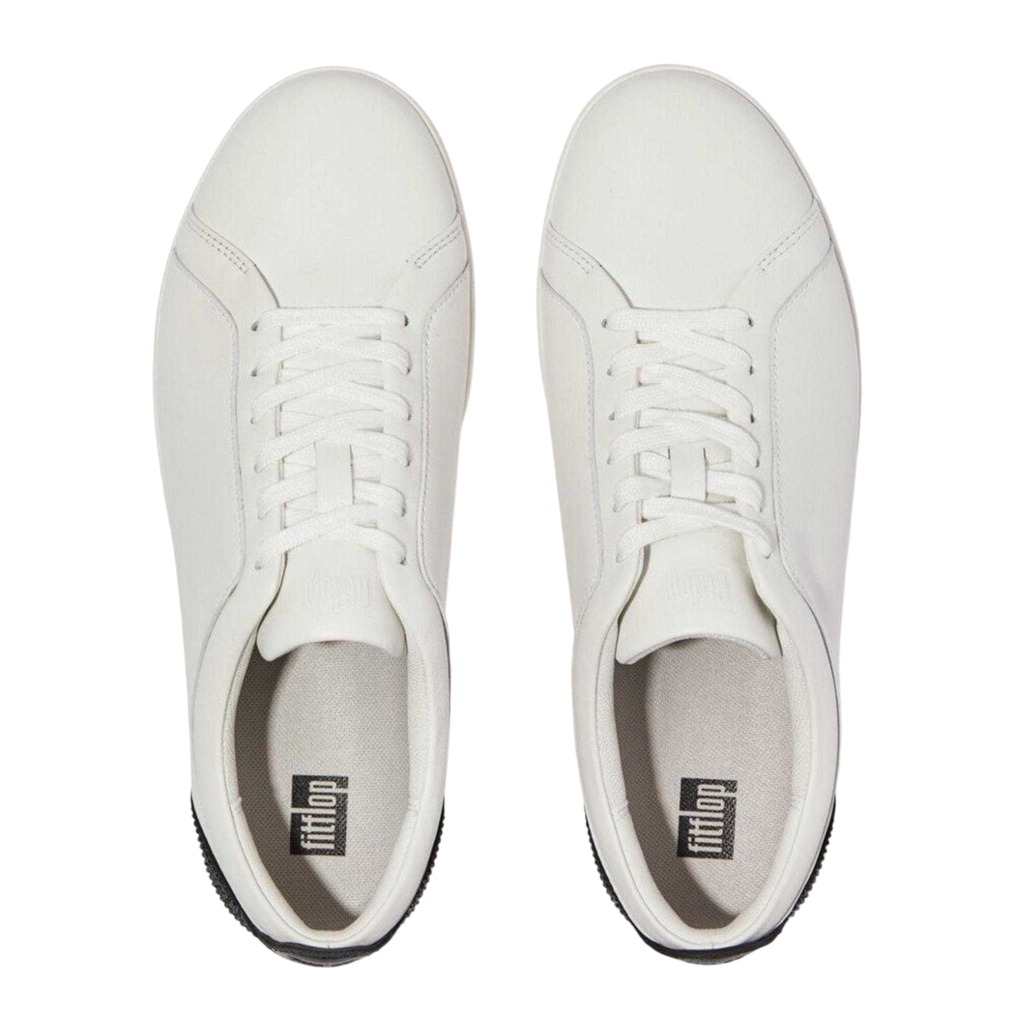 White - Side - FitFlop Womens-Ladies Rally Crysta Leather Shoes