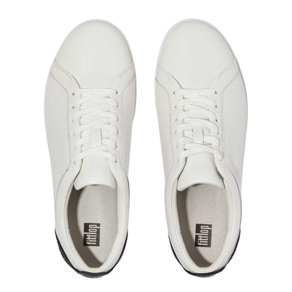 White - Side - FitFlop Womens-Ladies Rally Crysta Leather Shoes