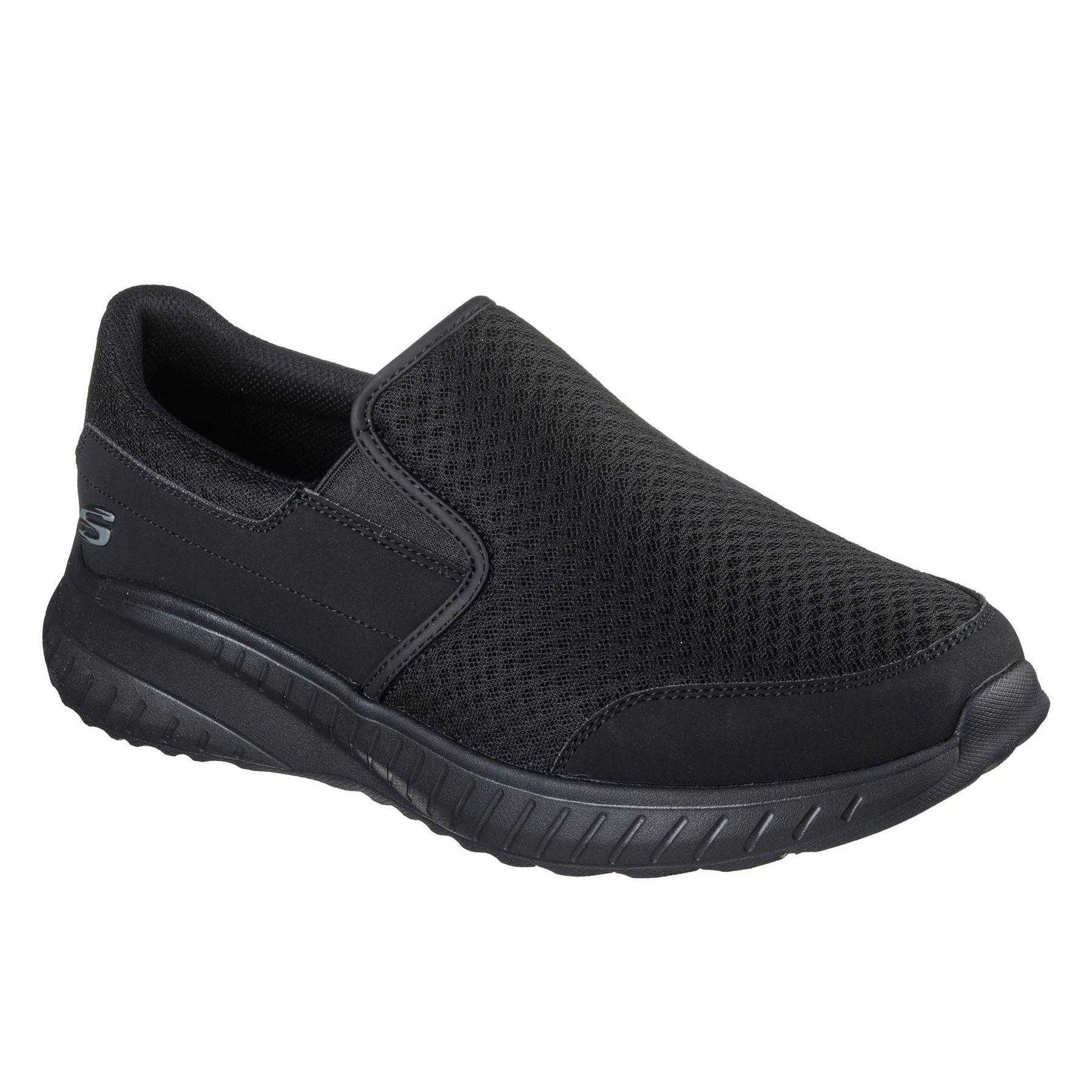 Black - Back - Skechers Mens Squad Chaos Mesh Trainers
