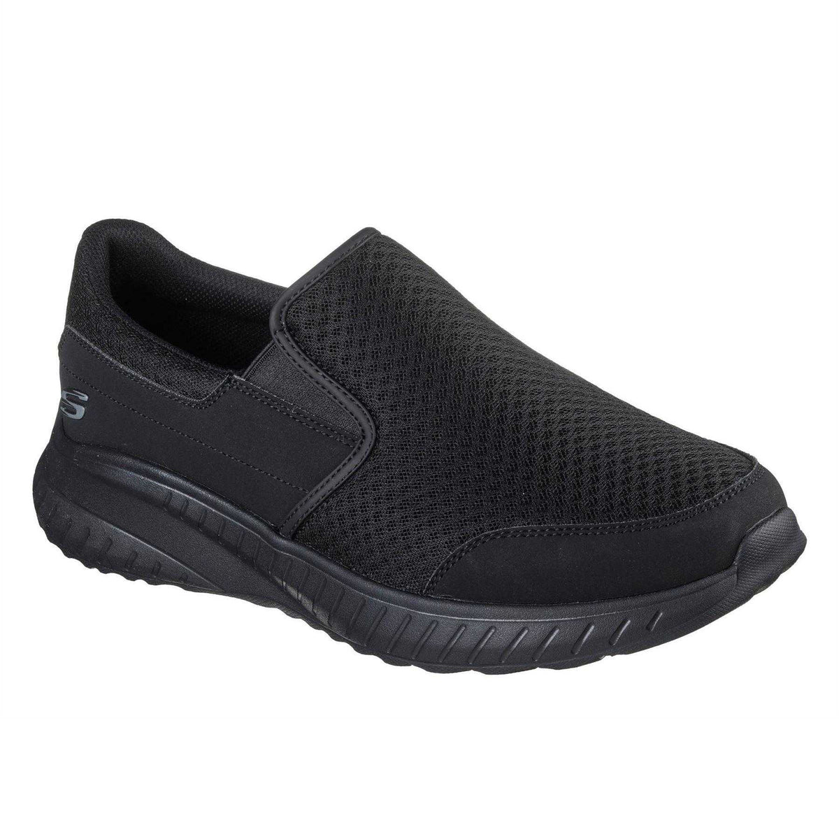 Black - Back - Skechers Mens Squad Chaos Mesh Trainers