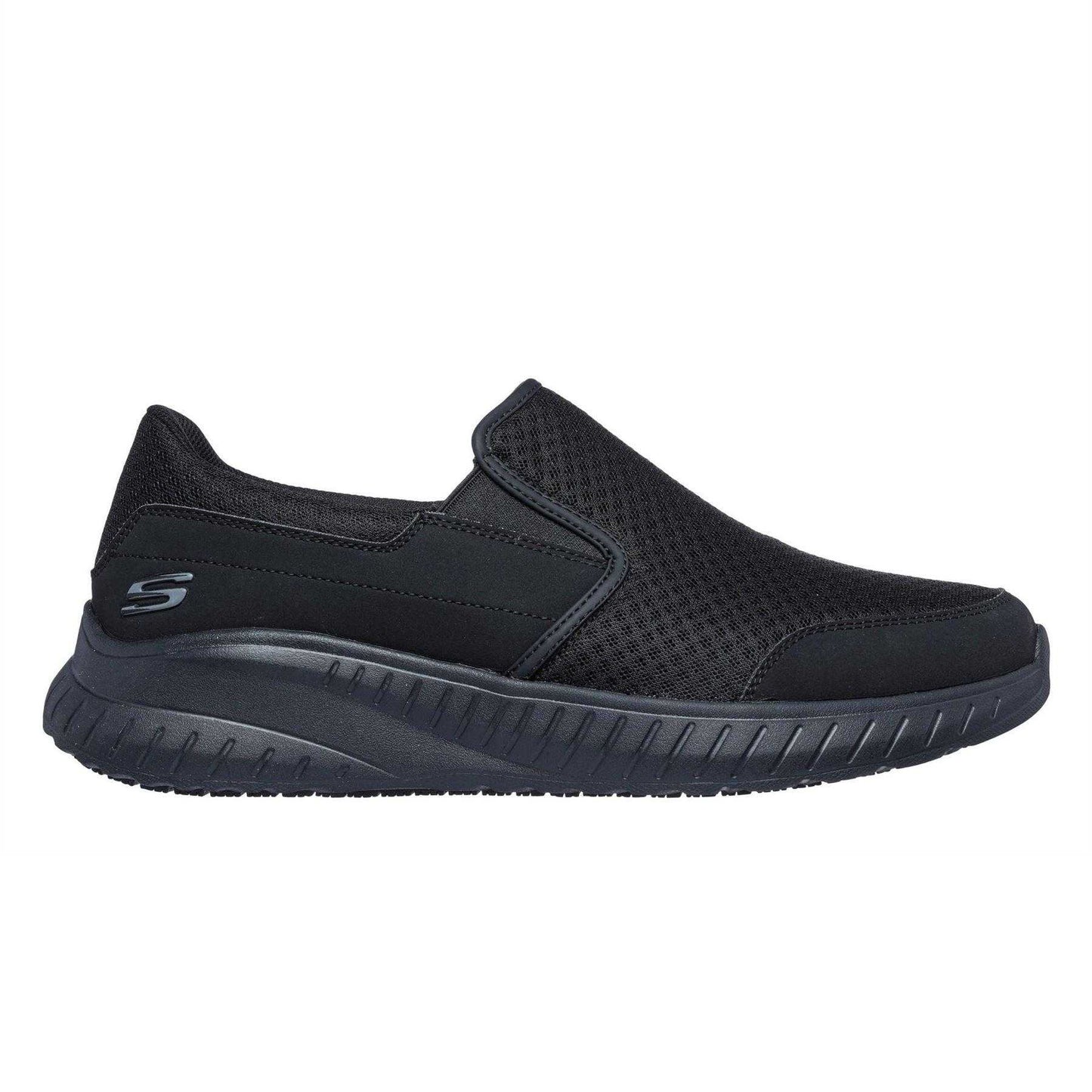 Black - Front - Skechers Mens Squad Chaos Mesh Trainers