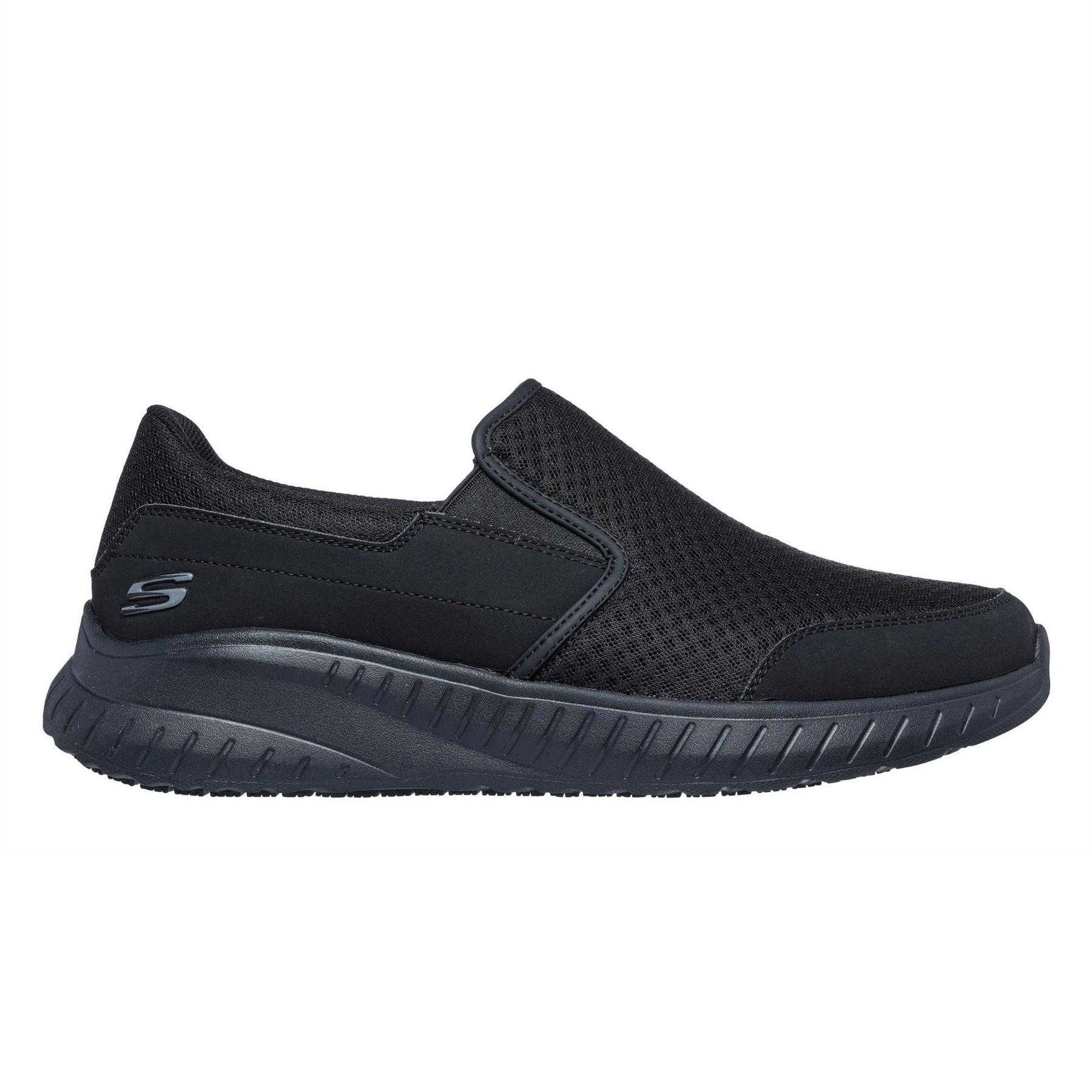 Black - Front - Skechers Mens Squad Chaos Mesh Trainers