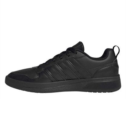 Triple Black - Side - Adidas Mens Courtwave 3 Stripes Flat Trainers