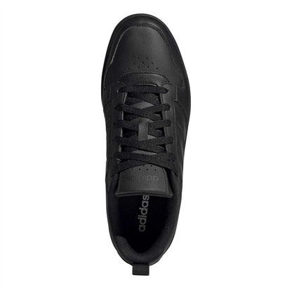 Triple Black - Lifestyle - Adidas Mens Courtwave 3 Stripes Flat Trainers