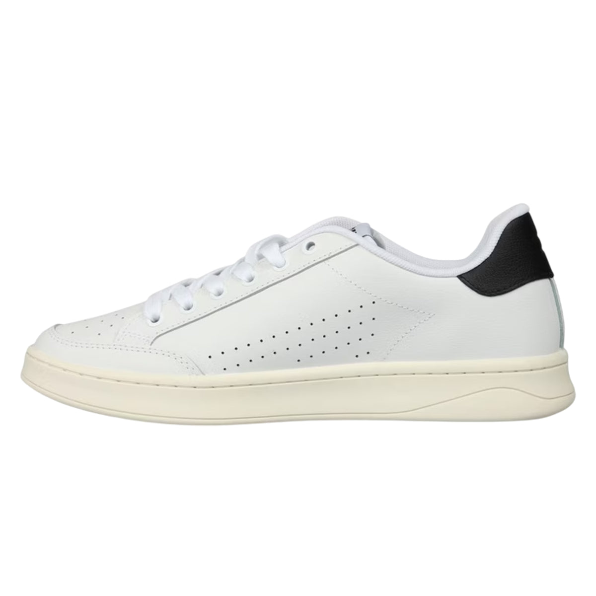 White-Black - Side - Diesel Mens S Athene Leather Flat Trainers