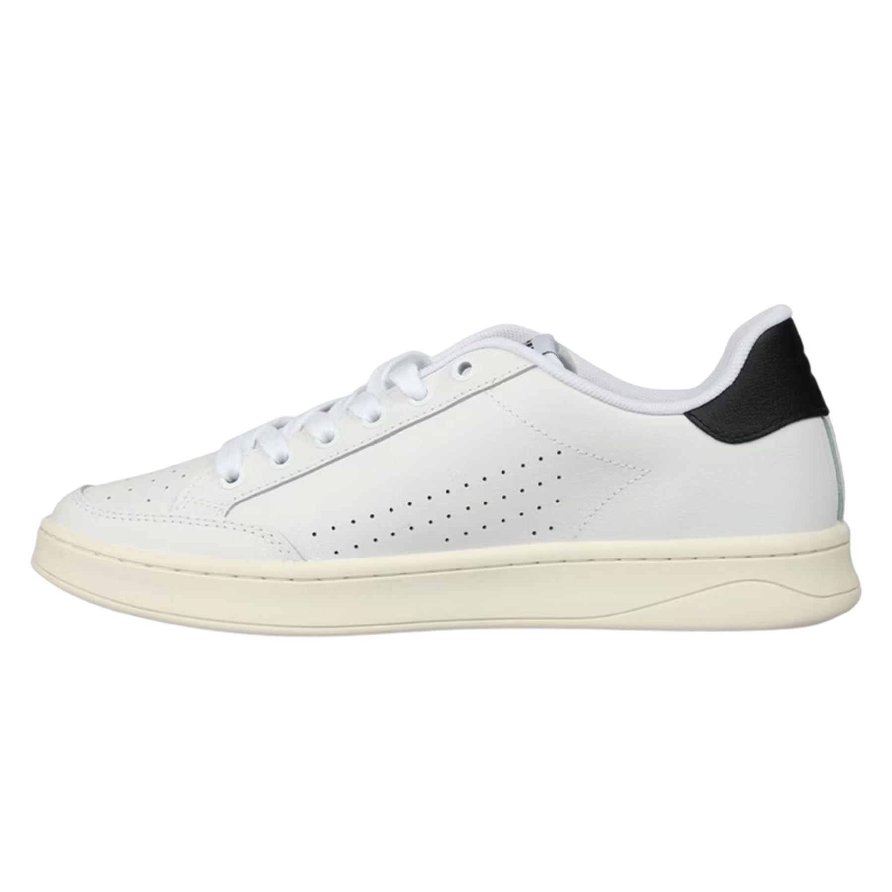 White-Black - Side - Diesel Mens S Athene Leather Flat Trainers