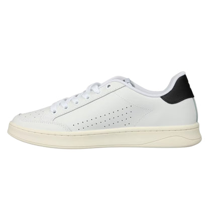 White-Black - Side - Diesel Mens S Athene Leather Flat Trainers