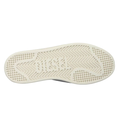 White-Black - Lifestyle - Diesel Mens S Athene Leather Flat Trainers