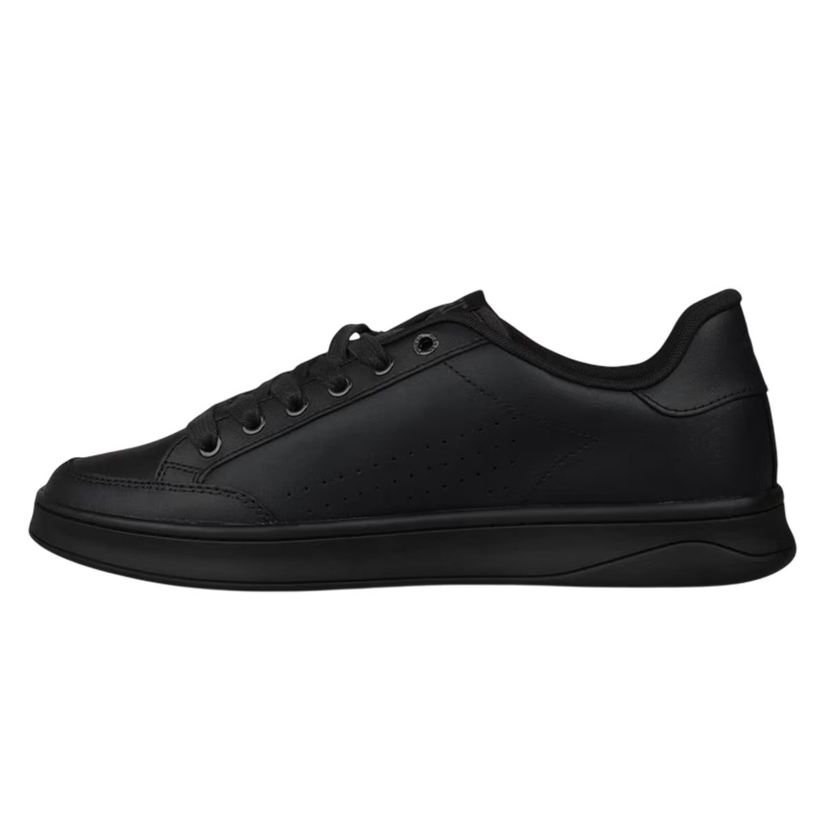 Black - Side - Diesel Mens S Athene Leather Flat Trainers