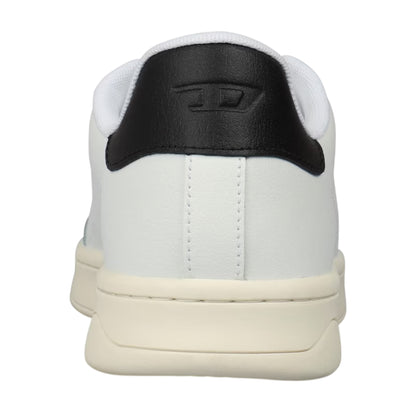 White-Black - Back - Diesel Mens S Athene Leather Flat Trainers
