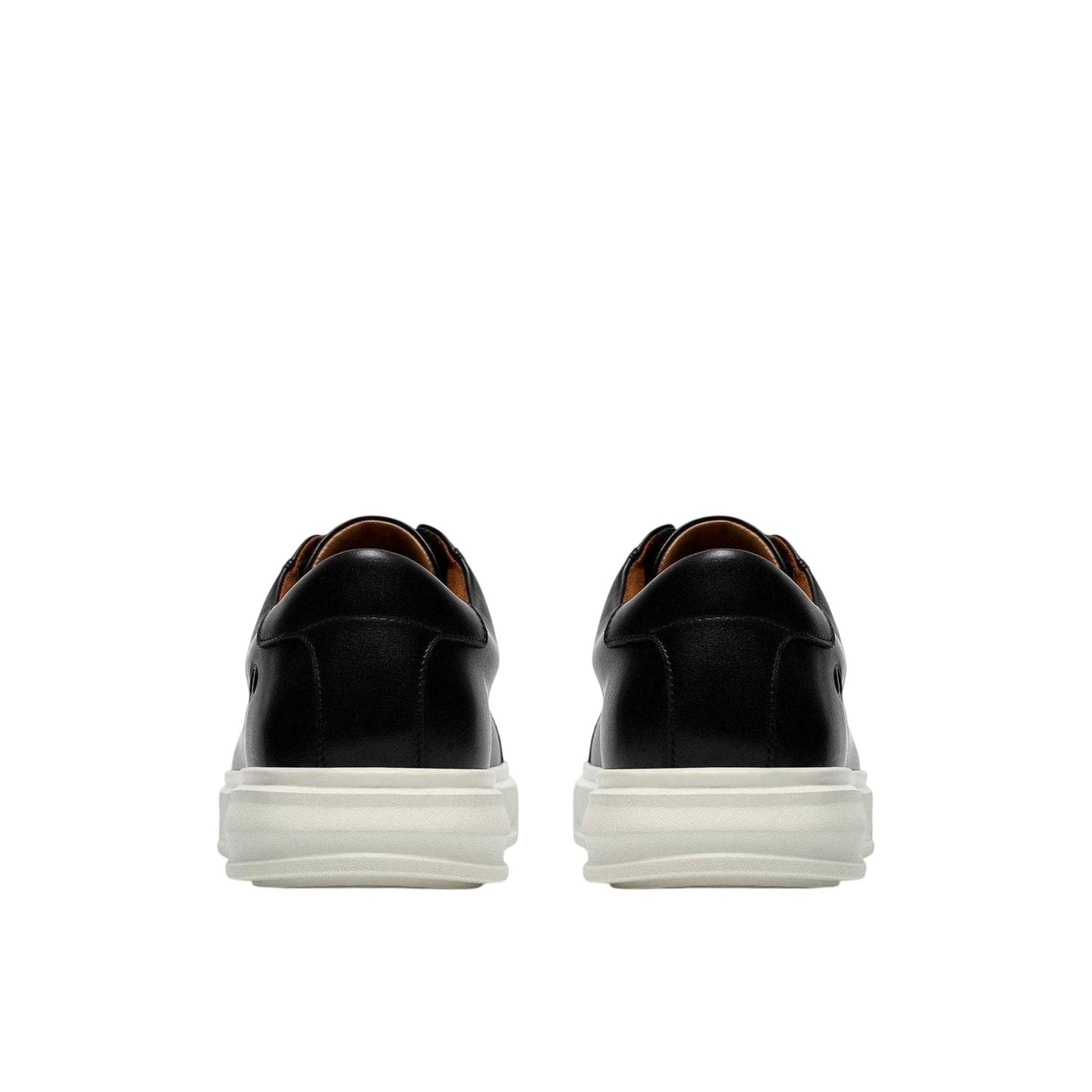 Black - Back - Clarks Mens Goswell Leather Low Cut Trainers