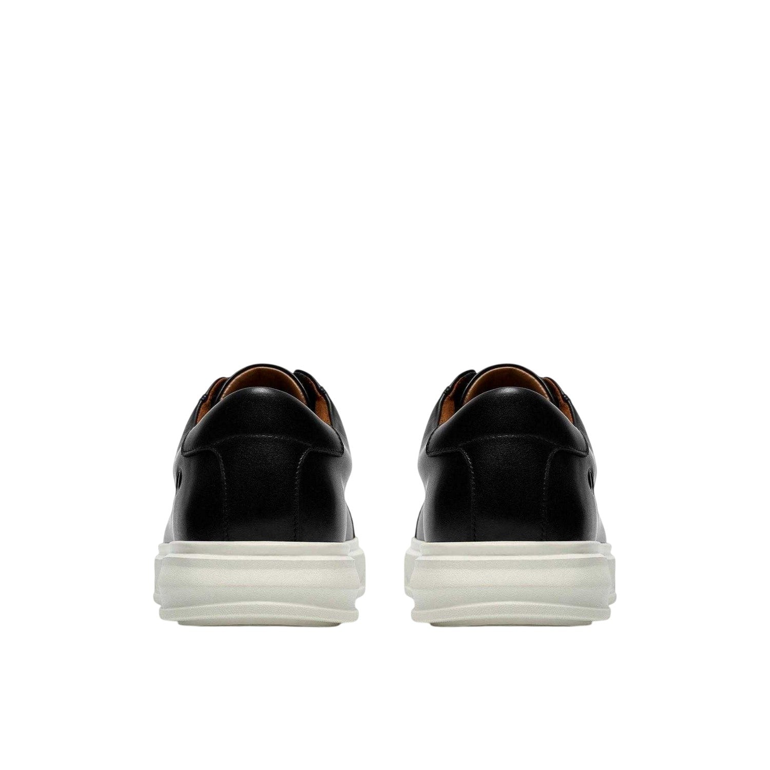 Black - Back - Clarks Mens Goswell Leather Low Cut Trainers