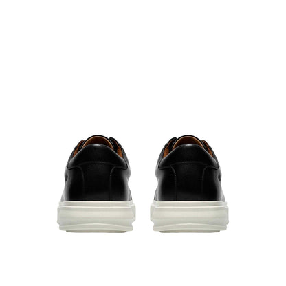 Black - Back - Clarks Mens Goswell Leather Low Cut Trainers