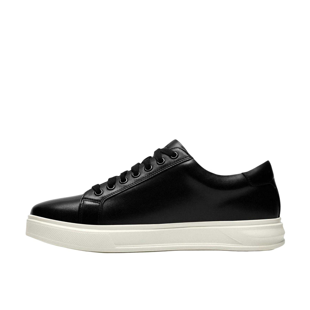 Black - Side - Clarks Mens Goswell Leather Low Cut Trainers