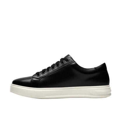 Black - Side - Clarks Mens Goswell Leather Low Cut Trainers