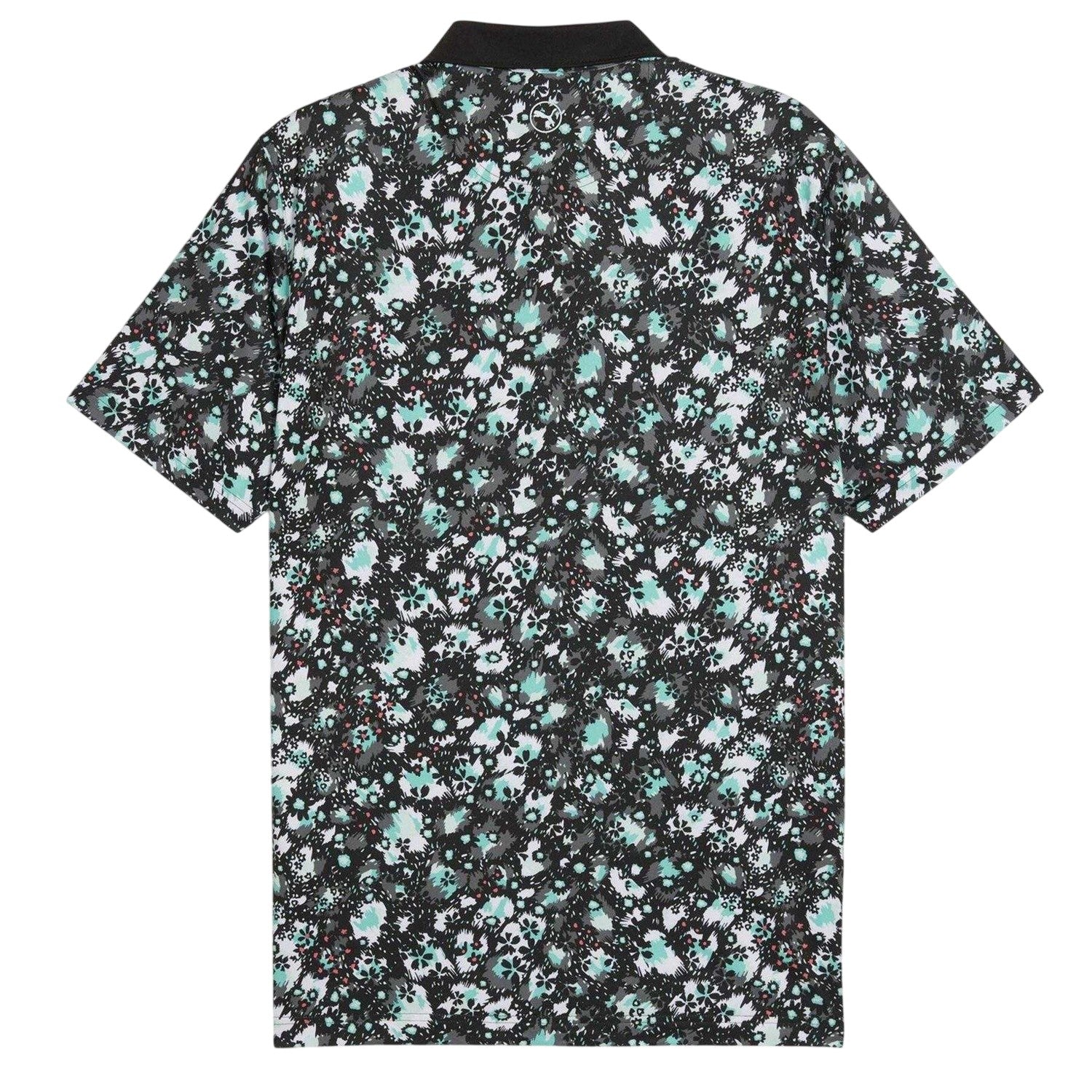 Black - Back - Puma Mens Cloudspun Abstract Camo Polo Shirt