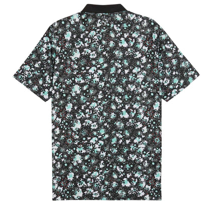 Black - Back - Puma Mens Cloudspun Abstract Camo Polo Shirt