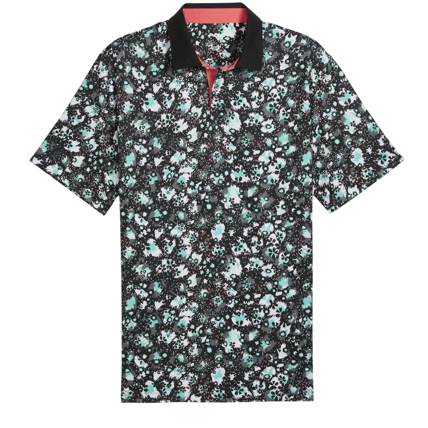 Black - Front - Puma Mens Cloudspun Abstract Camo Polo Shirt