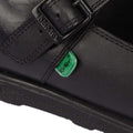 Black - Pack Shot - Kickers Womens-Ladies Fragma Leather T Buckle Work Shoes