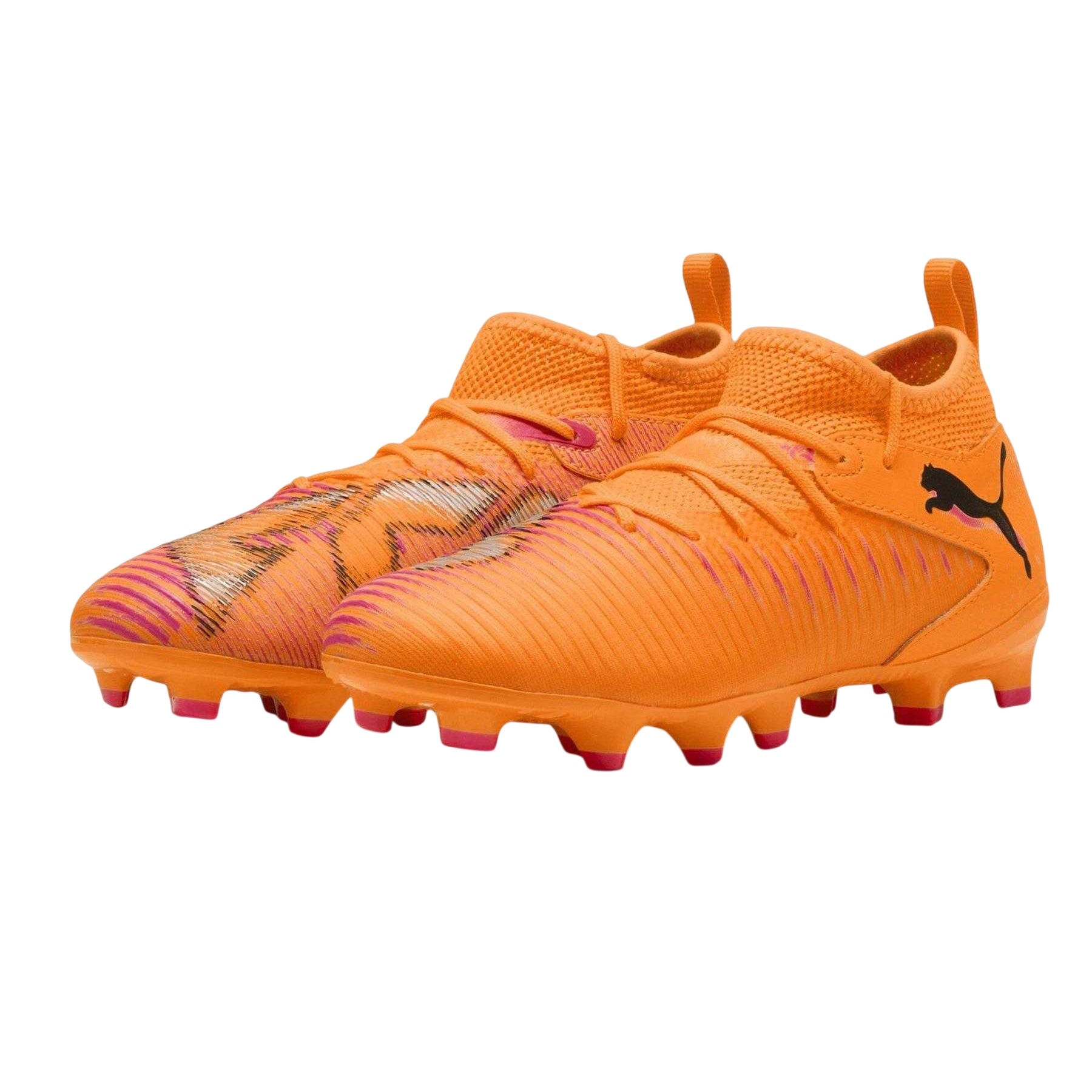 Orange-Black - Side - Puma Childrens-Kids Future 8 Match Artificial Ground Football Boots