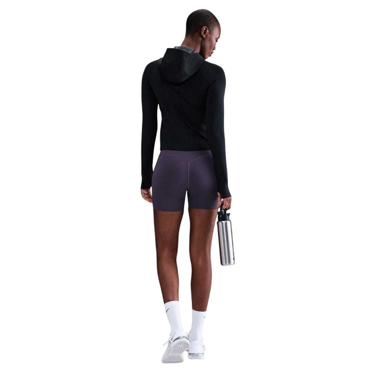 Black-Anthracite-Smoke Grey - Back - Nike Womens-Ladies Universa Dri-FIT Base Layer Top