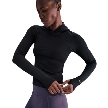 Black-Anthracite-Smoke Grey - Side - Nike Womens-Ladies Universa Dri-FIT Base Layer Top
